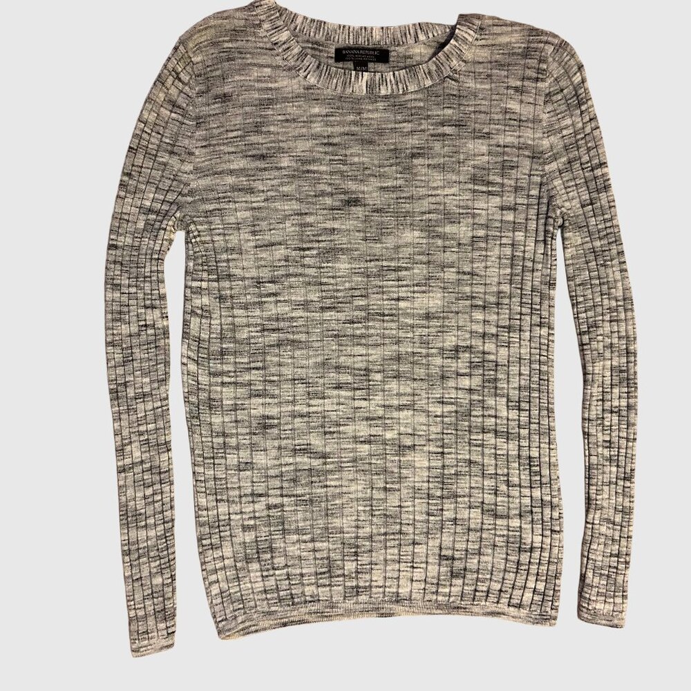 Banana Republic Women's 100% Merino Wool Ribbed Sweater - Grey* - US M - NWOT - Picture 4 of 5